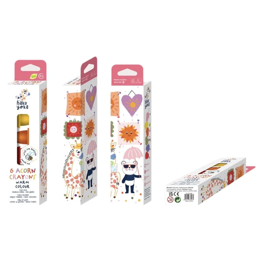 6 Acorn Crayons - Warm Colour