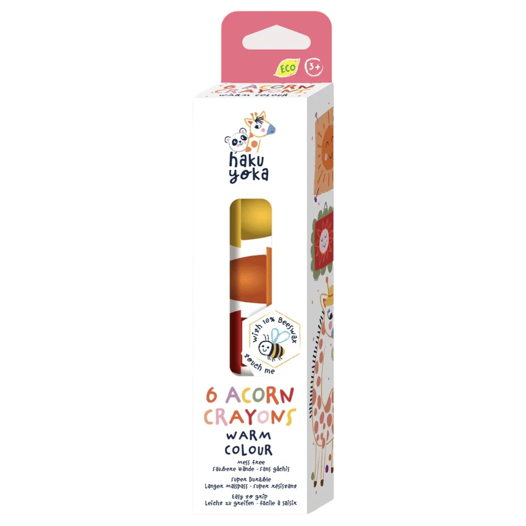 6 Acorn Crayons - Warm Colour