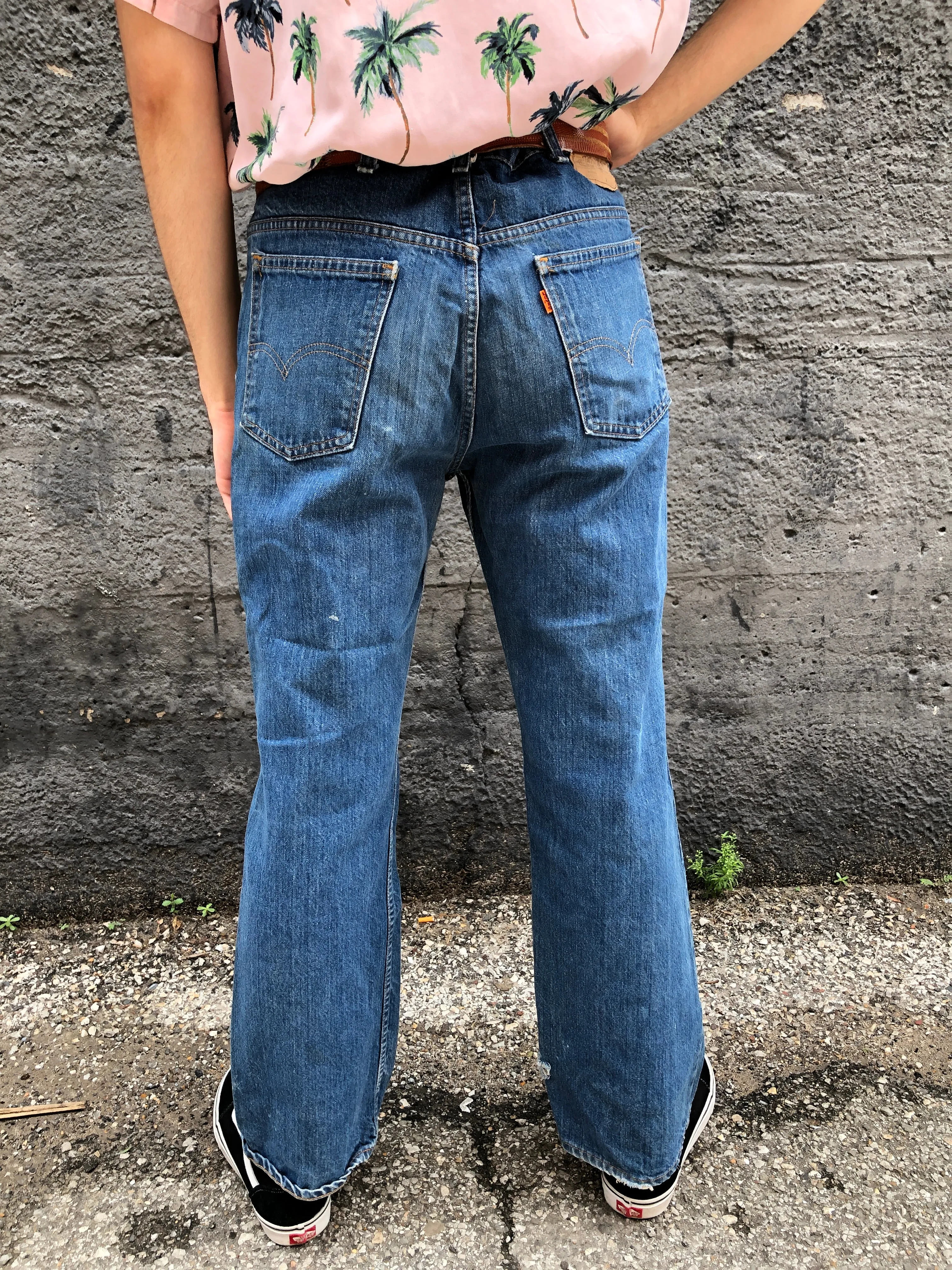 70s Levis Orange Tab Bell Bottoms 0217       W36