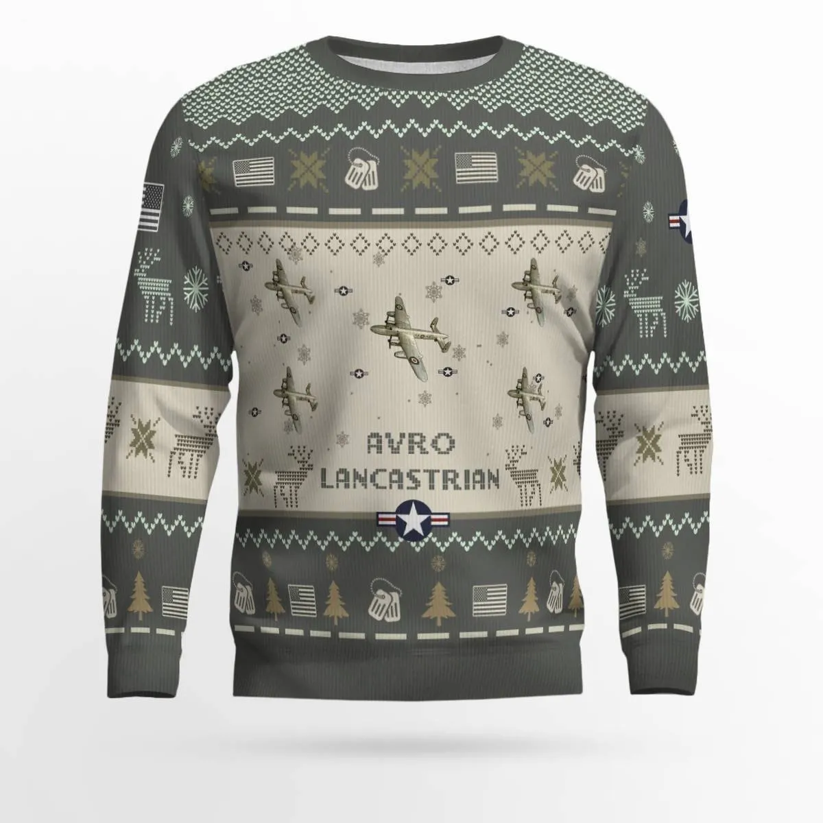 Avro Lancastrian Aircraft Ugly Sweater, Ugly Sweater Christmas Shirt for Men Dad Veteran