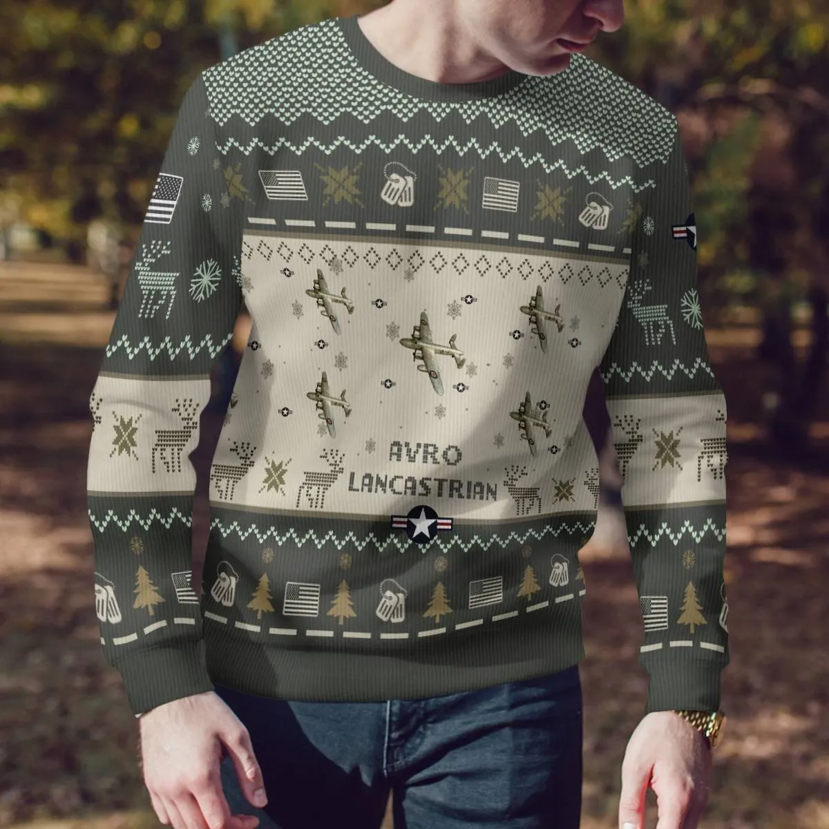 Avro Lancastrian Aircraft Ugly Sweater, Ugly Sweater Christmas Shirt for Men Dad Veteran