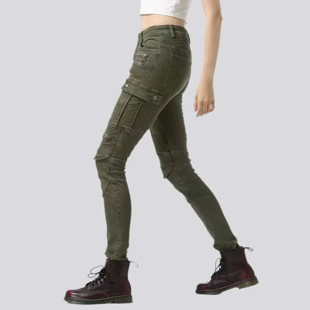 Biker protective jeans
 for women
