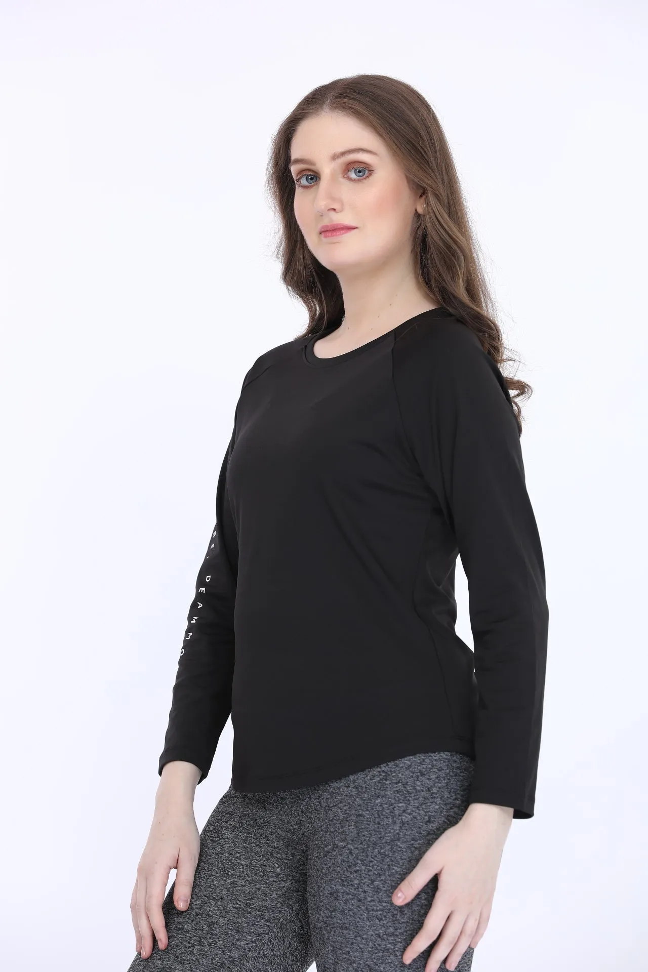 Black Poly Spandex LT T-Shirt