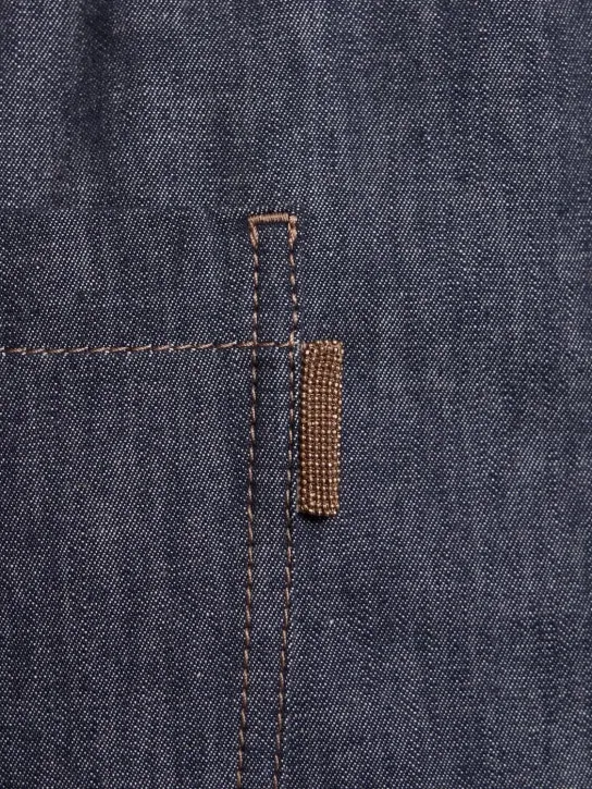 Brunello Cucinelli   Elastic waist denim straight pants 