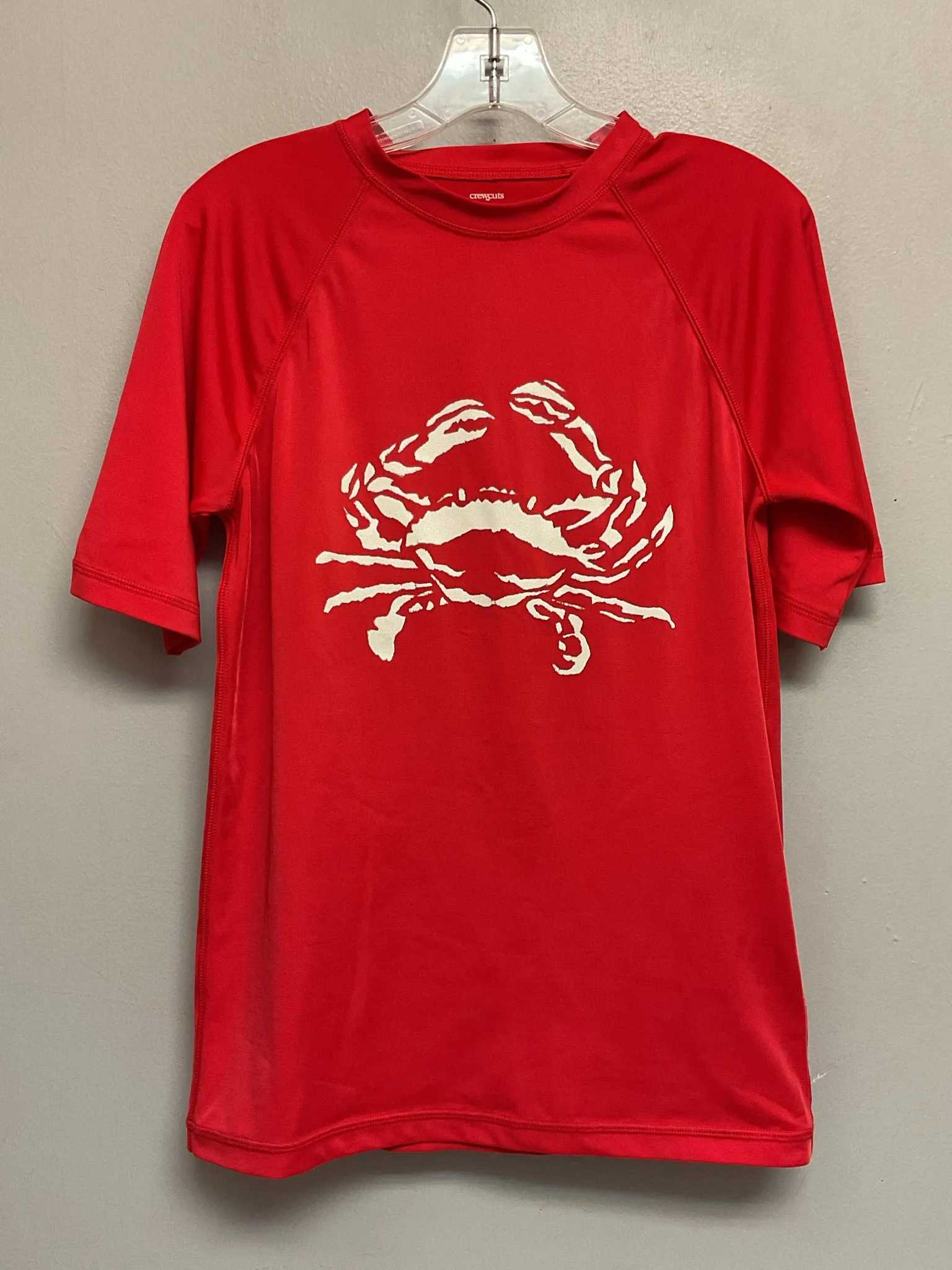 Crew Cuts Size 12 Red Polyester & Spandex Big Boys Rash Guards