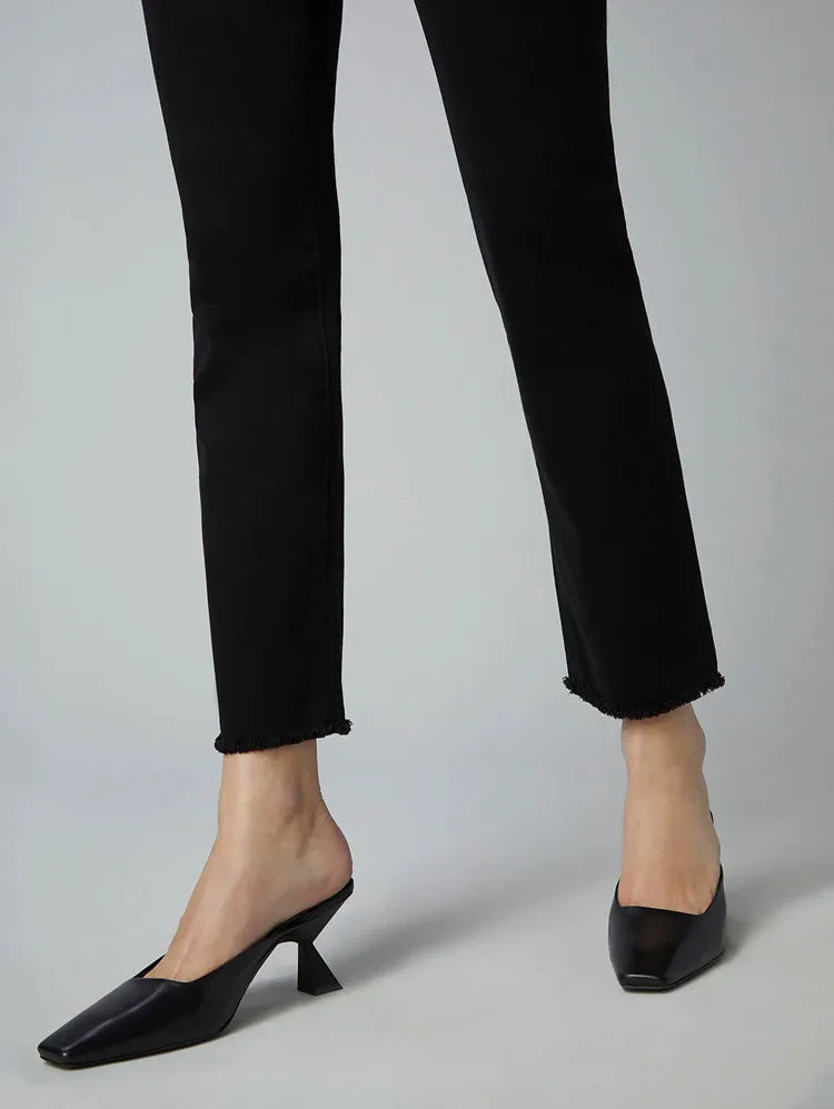 DL1961 Mara Straight Ankle Jeans Black Peached Raw