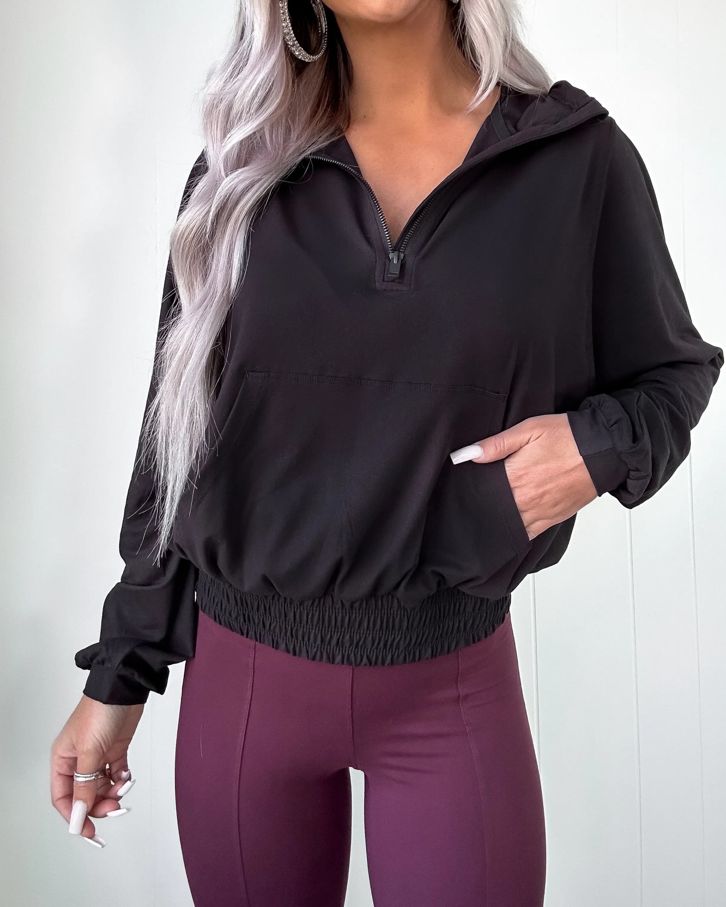 DOORBUSTER Black Quarter Zip Pullover