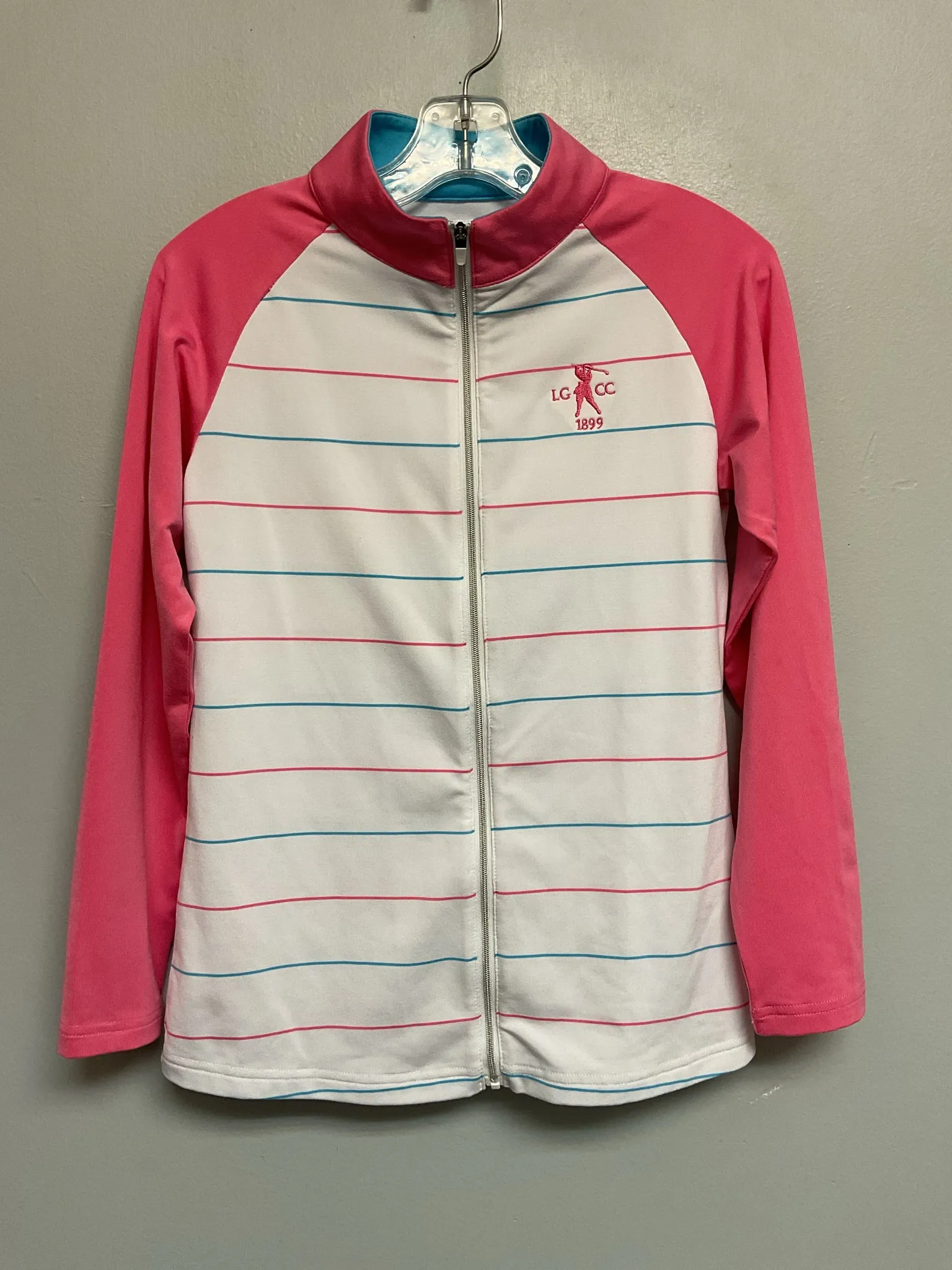 Footjoy Size 8 Pink & Blue Polyester & Spandex Big Girls Jackets