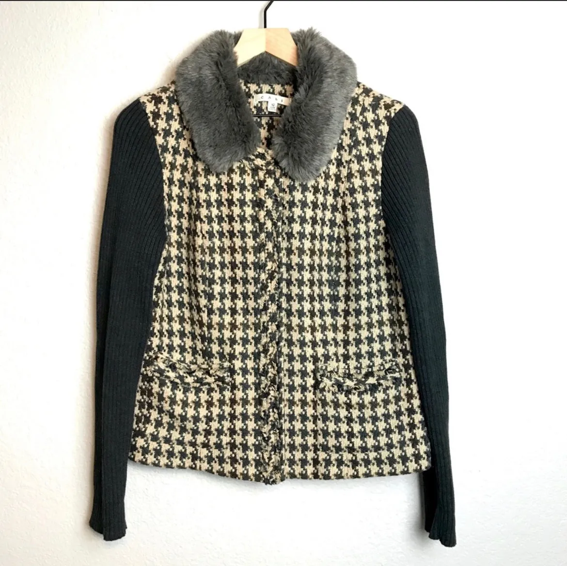 Fur Trim Tweed Jacket