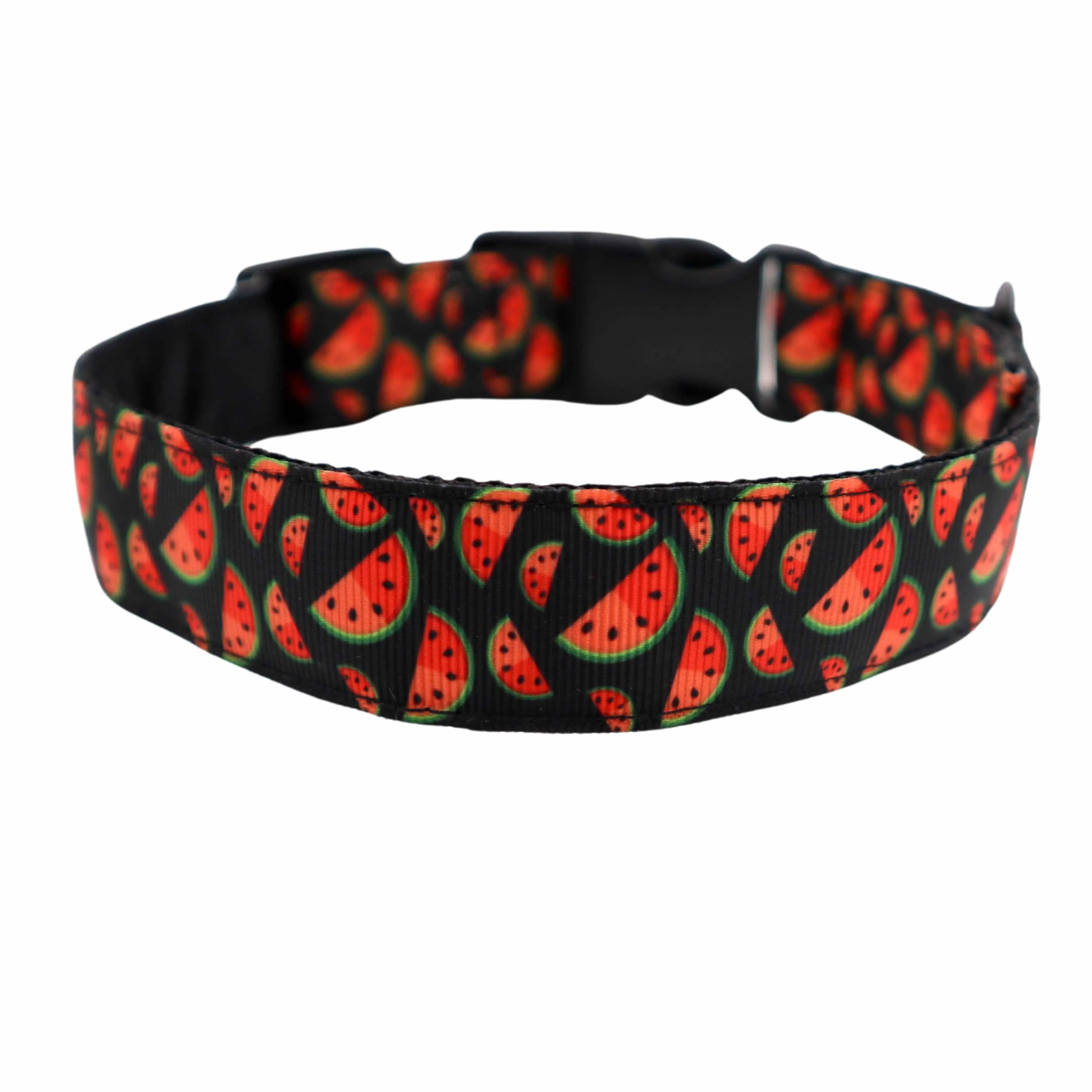 Handmade Dog Collar | Black Watermelon | Width: 15-20-25-30-40 mm