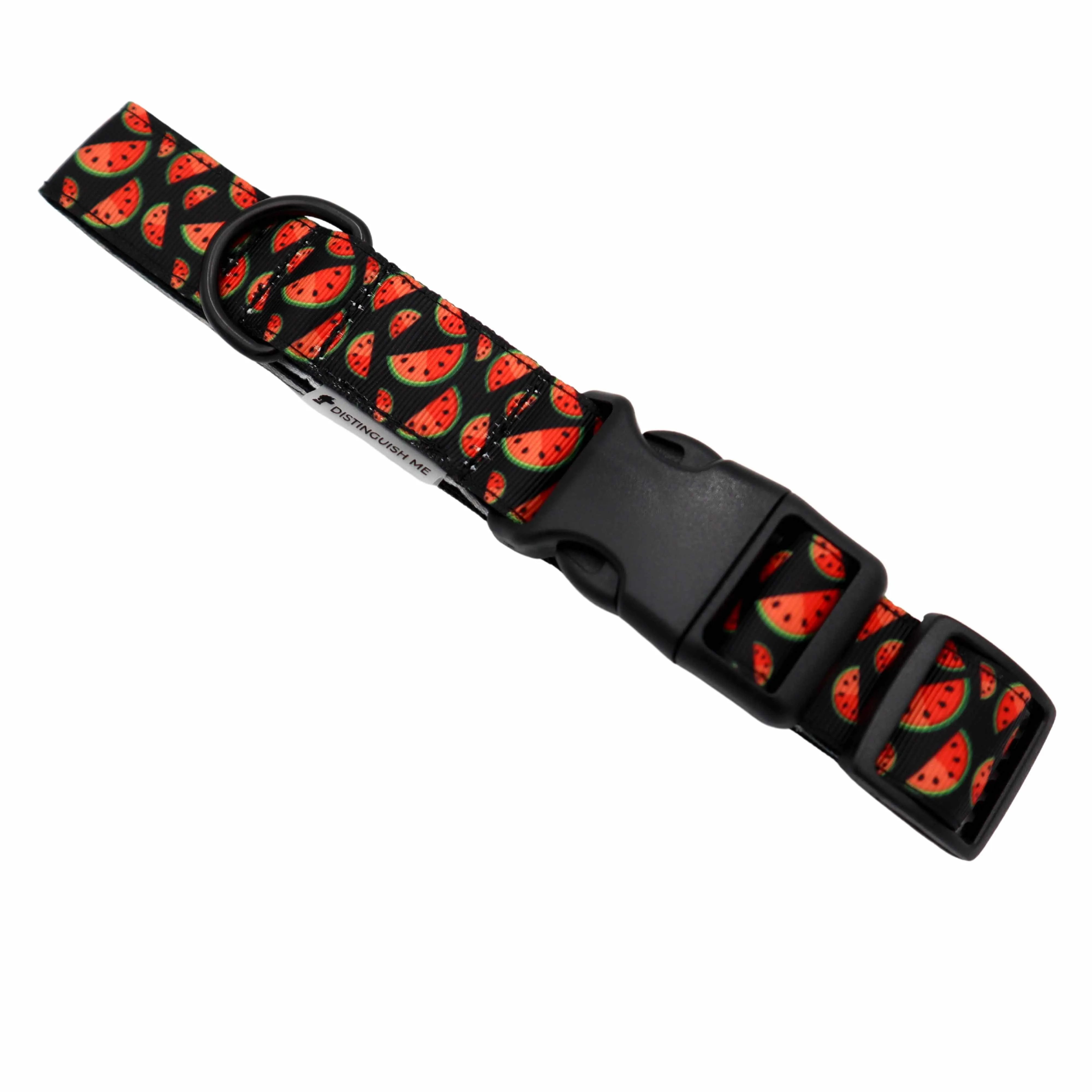 Handmade Dog Collar | Black Watermelon | Width: 15-20-25-30-40 mm