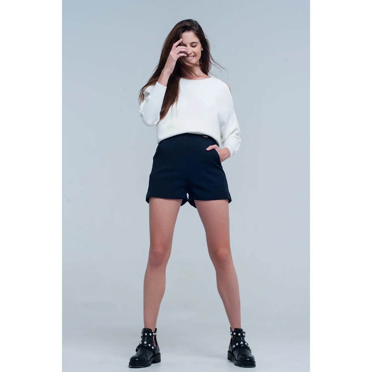 High Waist Black Shorts
