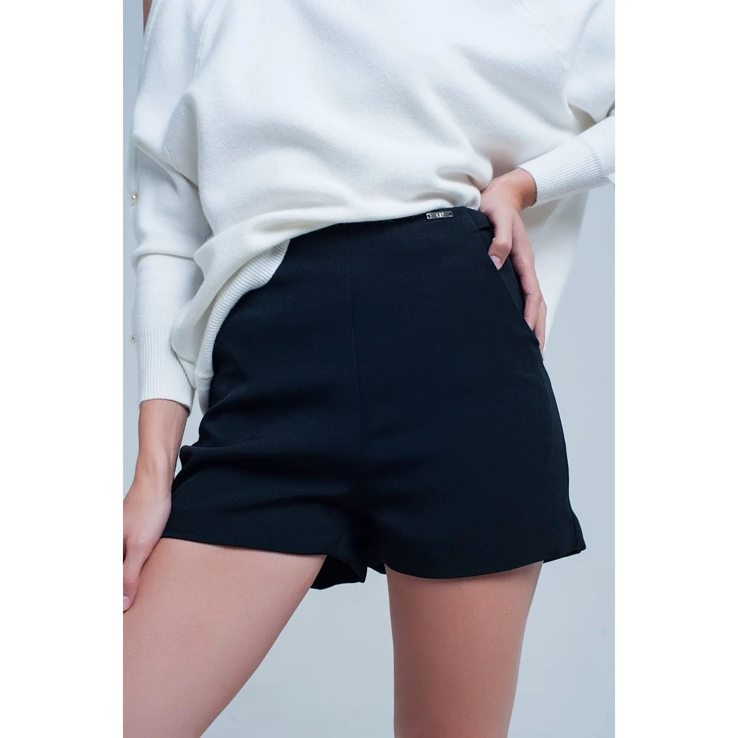 High Waist Black Shorts