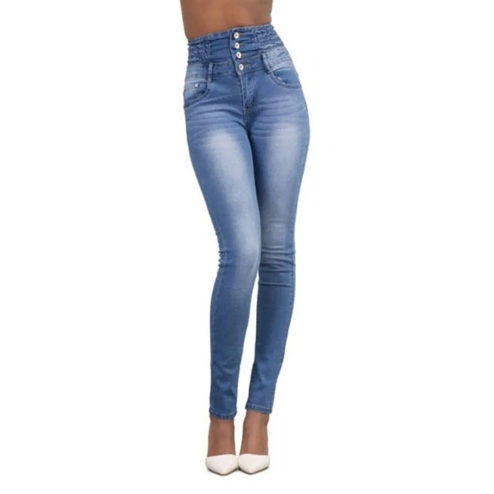 High Waist Slim Fit Jeans For Women
