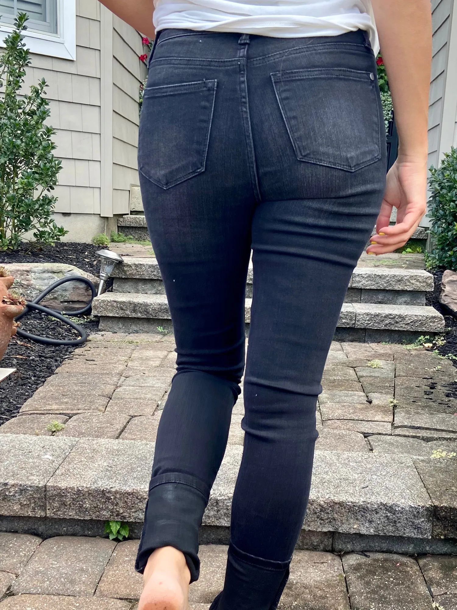 Judy Blue High Rise Cuffed Black Skinny Jeans