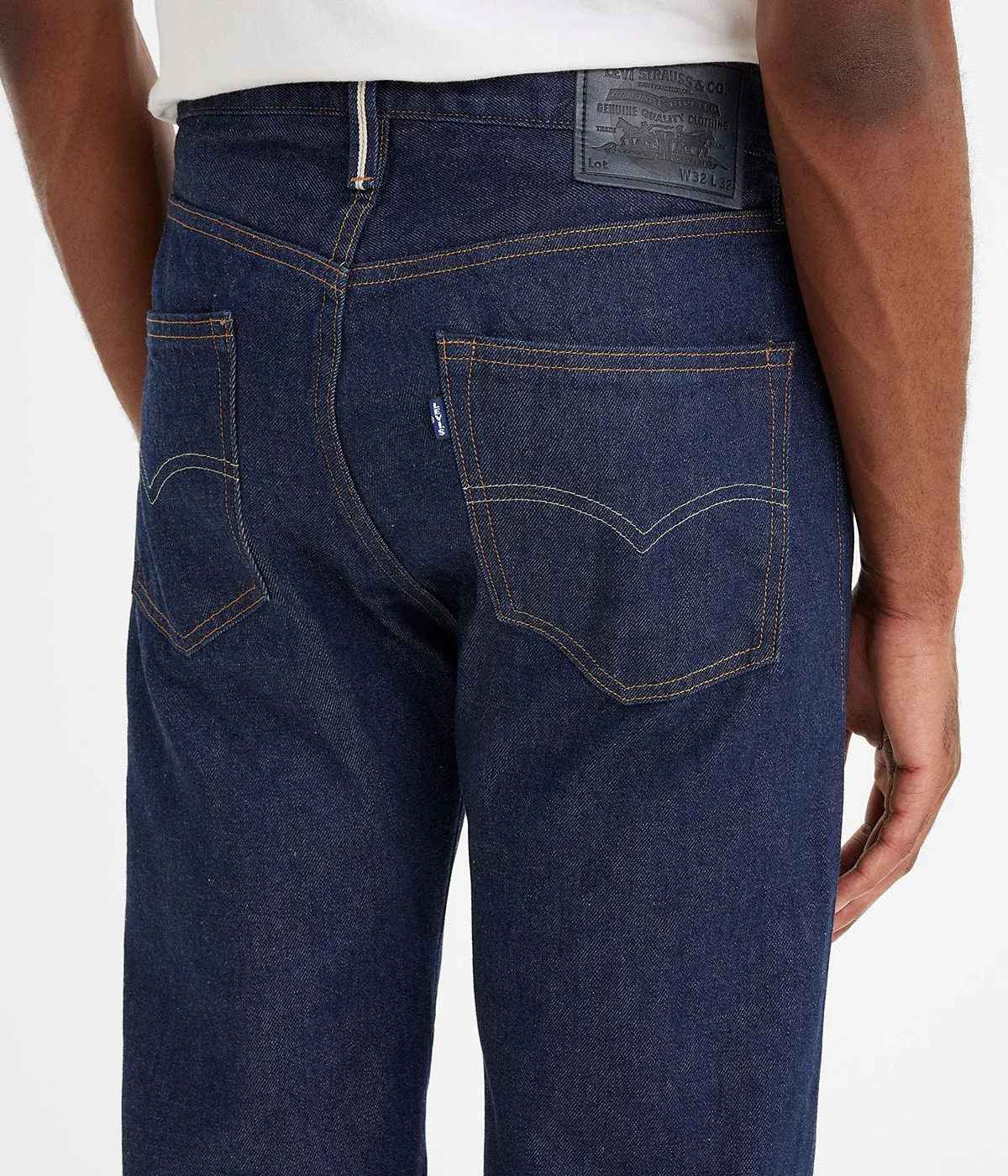 LEVI'S MADE OF JAPAN 505 STRAIGHT SELVEDGE REGULAR FIT DARK RINSED JEANS UOMO CIMOSATO