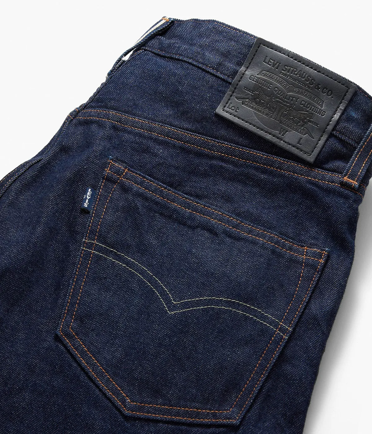 LEVI'S MADE OF JAPAN 505 STRAIGHT SELVEDGE REGULAR FIT DARK RINSED JEANS UOMO CIMOSATO