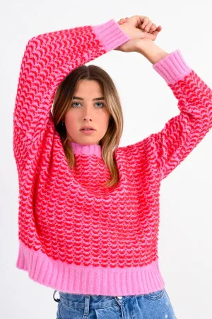 Lili Sidonio Pink Knitted Cropped Sweater