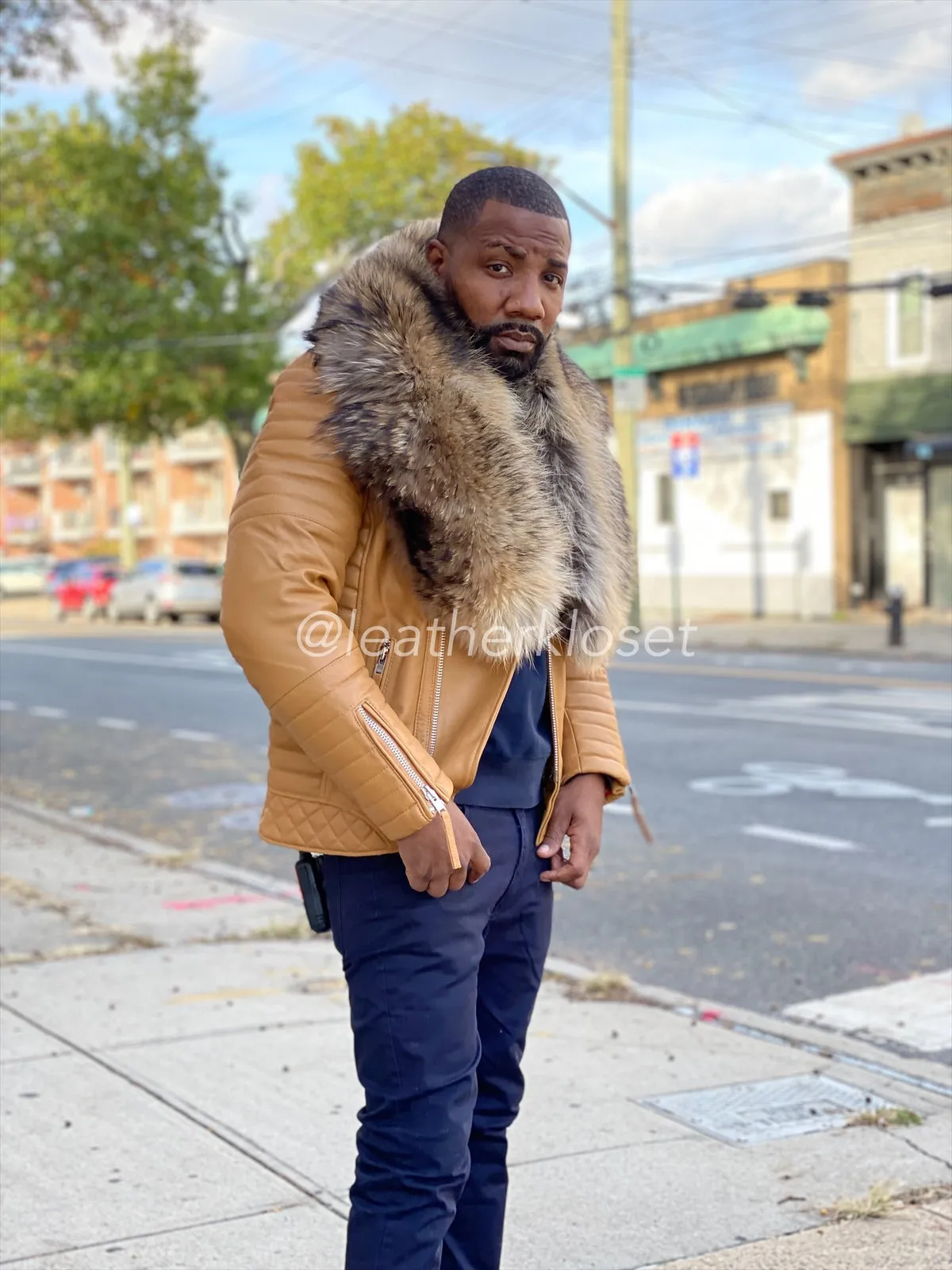Men's Jay Biker With John Snow Collar