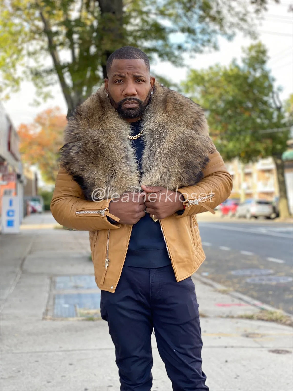 Men's Jay Biker With John Snow Collar