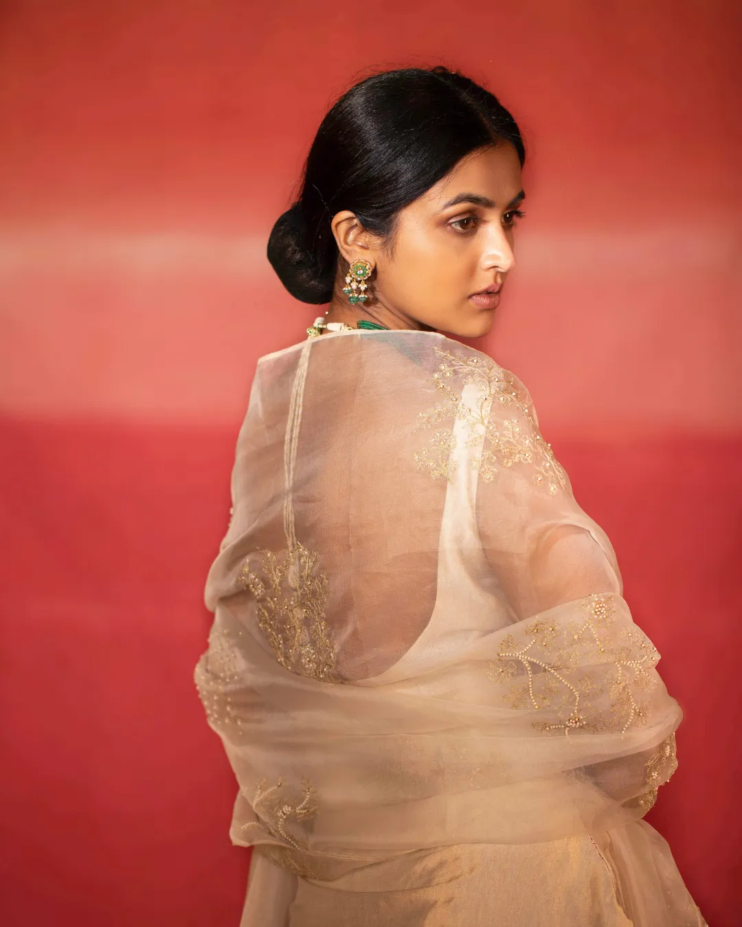 Metallic Hand Embroidered Sharara Set