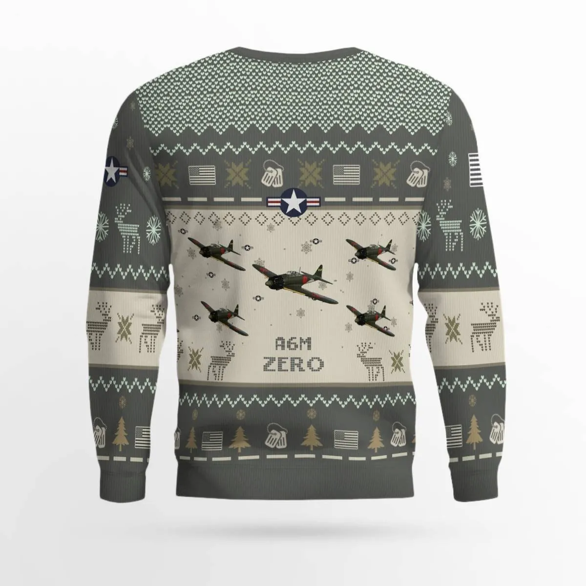 Mitsubishi A6M Zero Aircraft Ugly Sweater, Ugly Sweater Christmas Shirt for Men Dad Veteran