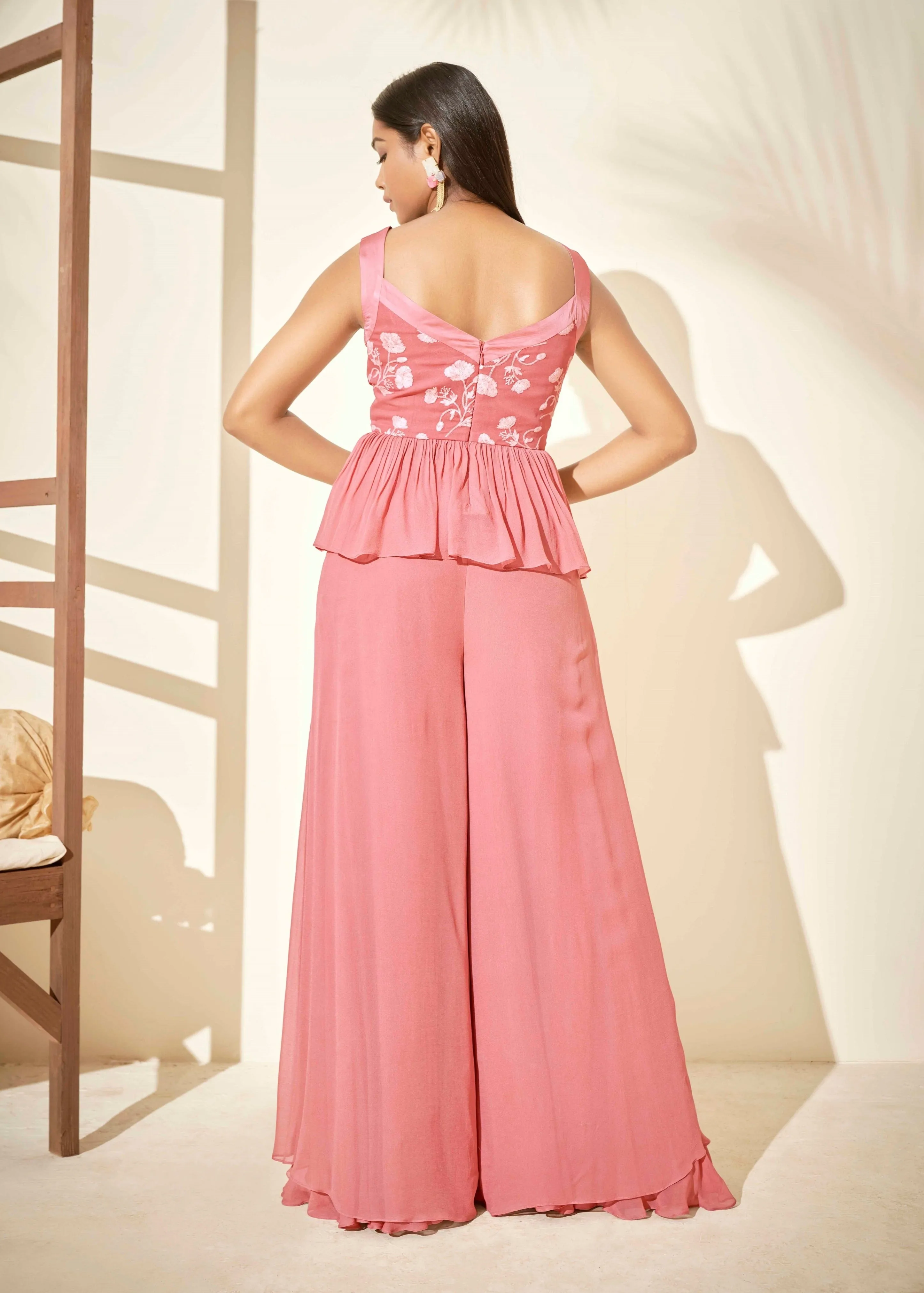 Pink Flared Pant Set