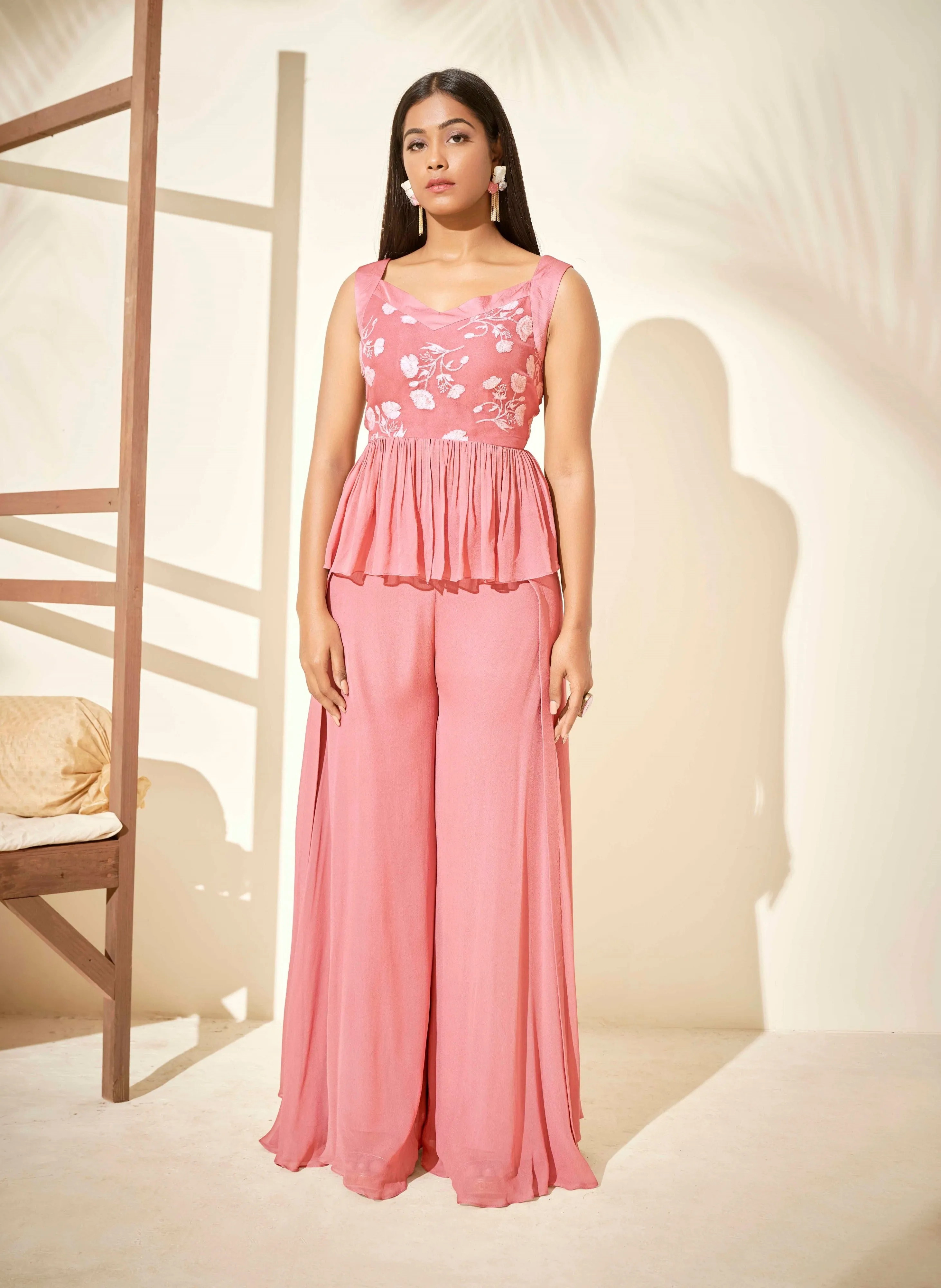 Pink Flared Pant Set