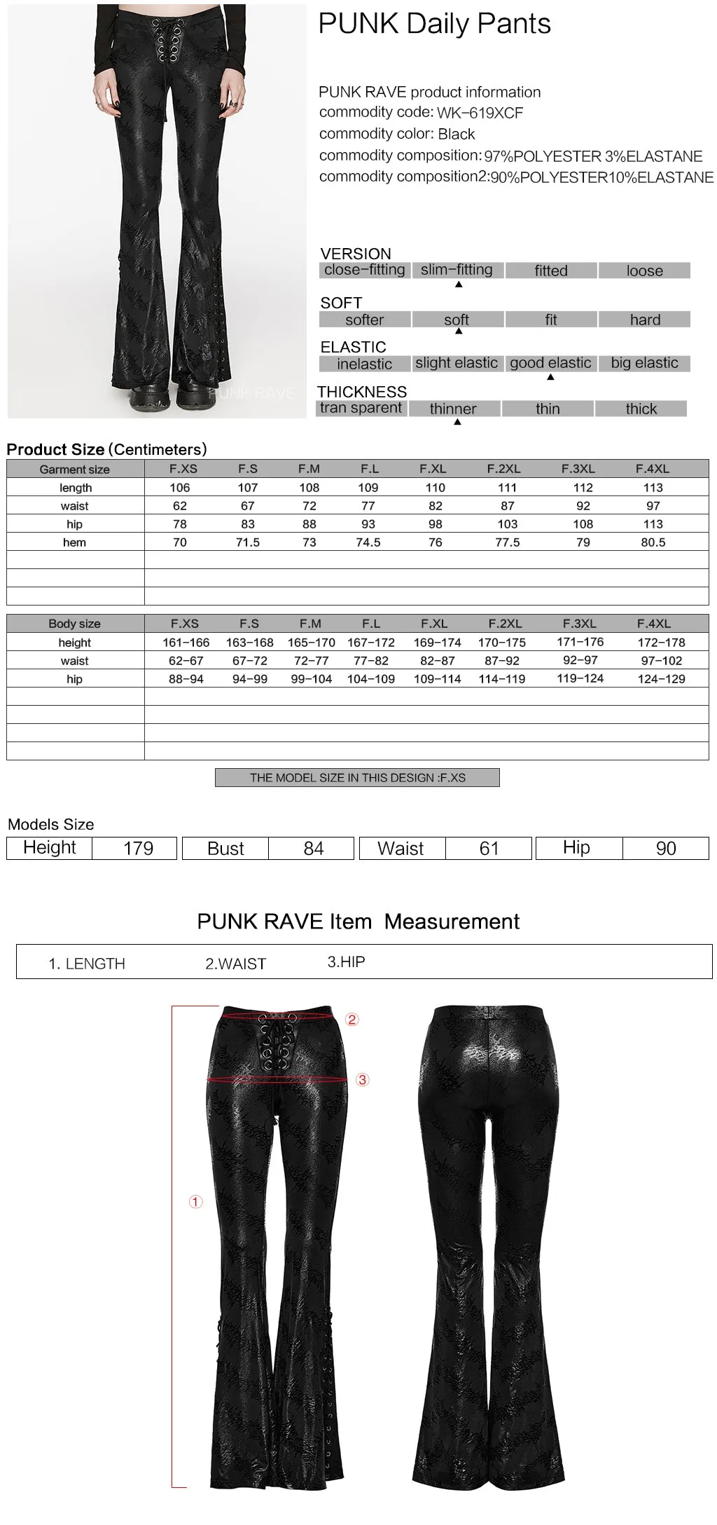 Punk Rave Gianna Trousers - Black