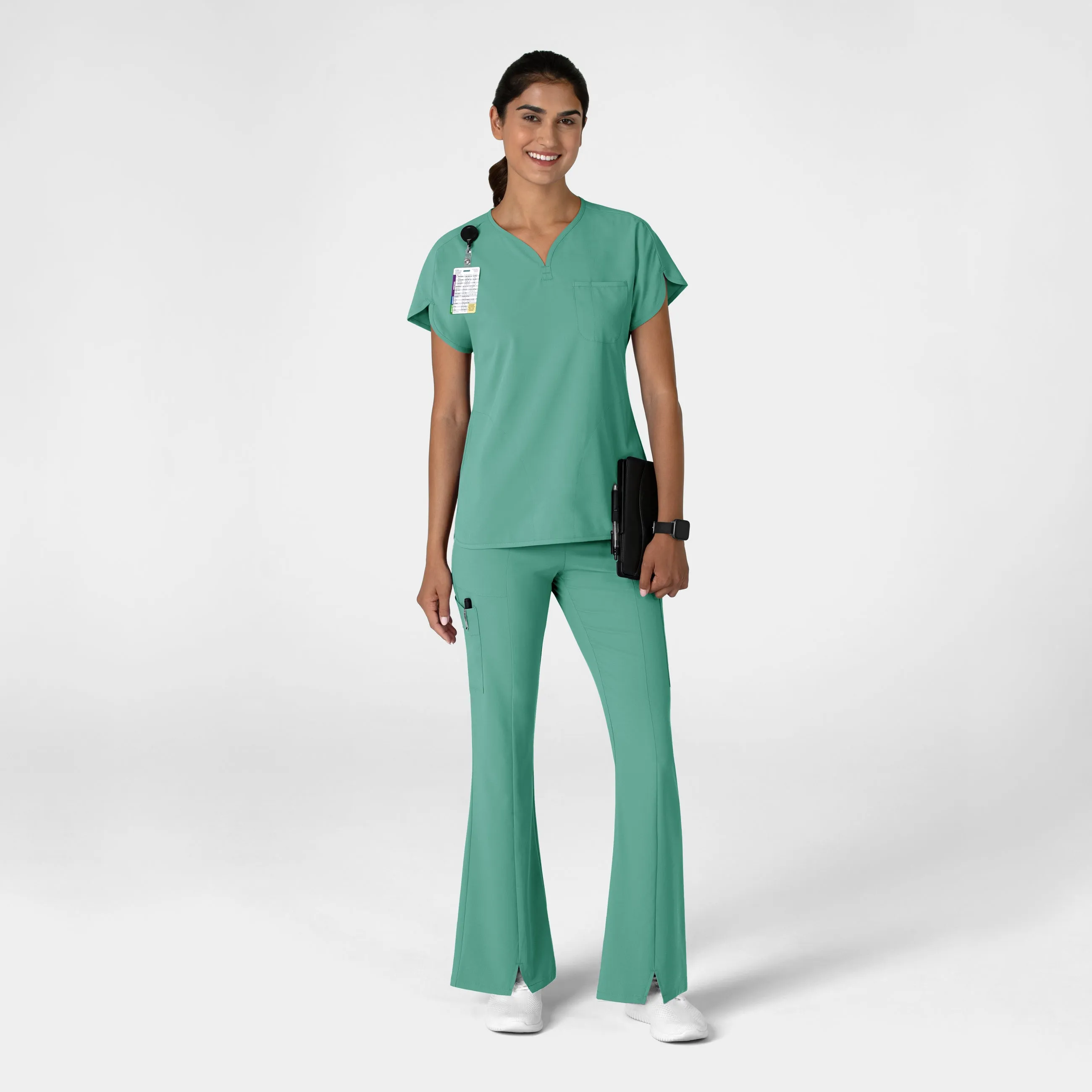RENEW Women's Cargo Flare Scrub Pant - Turquoise