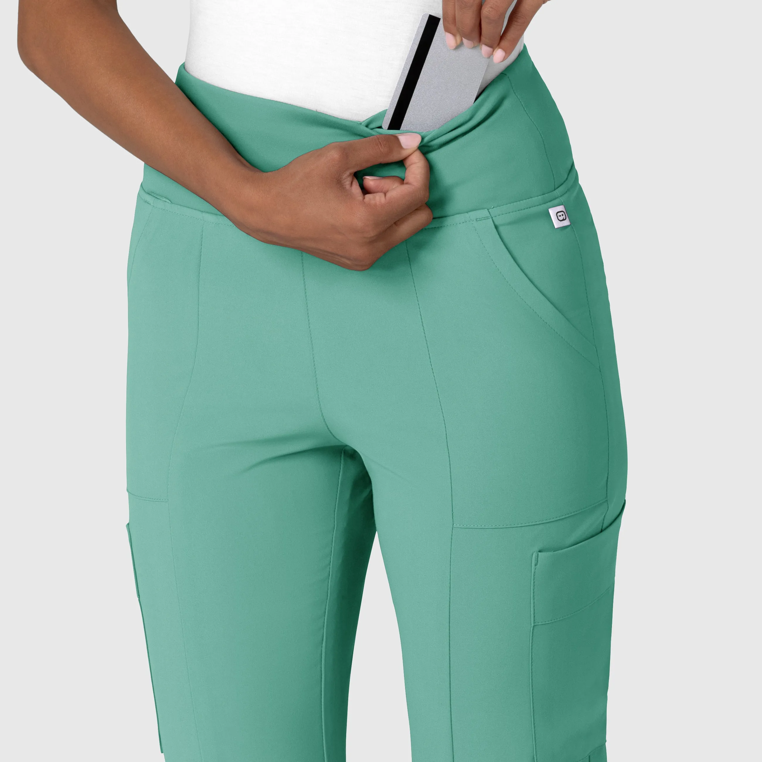 RENEW Women's Cargo Flare Scrub Pant - Turquoise