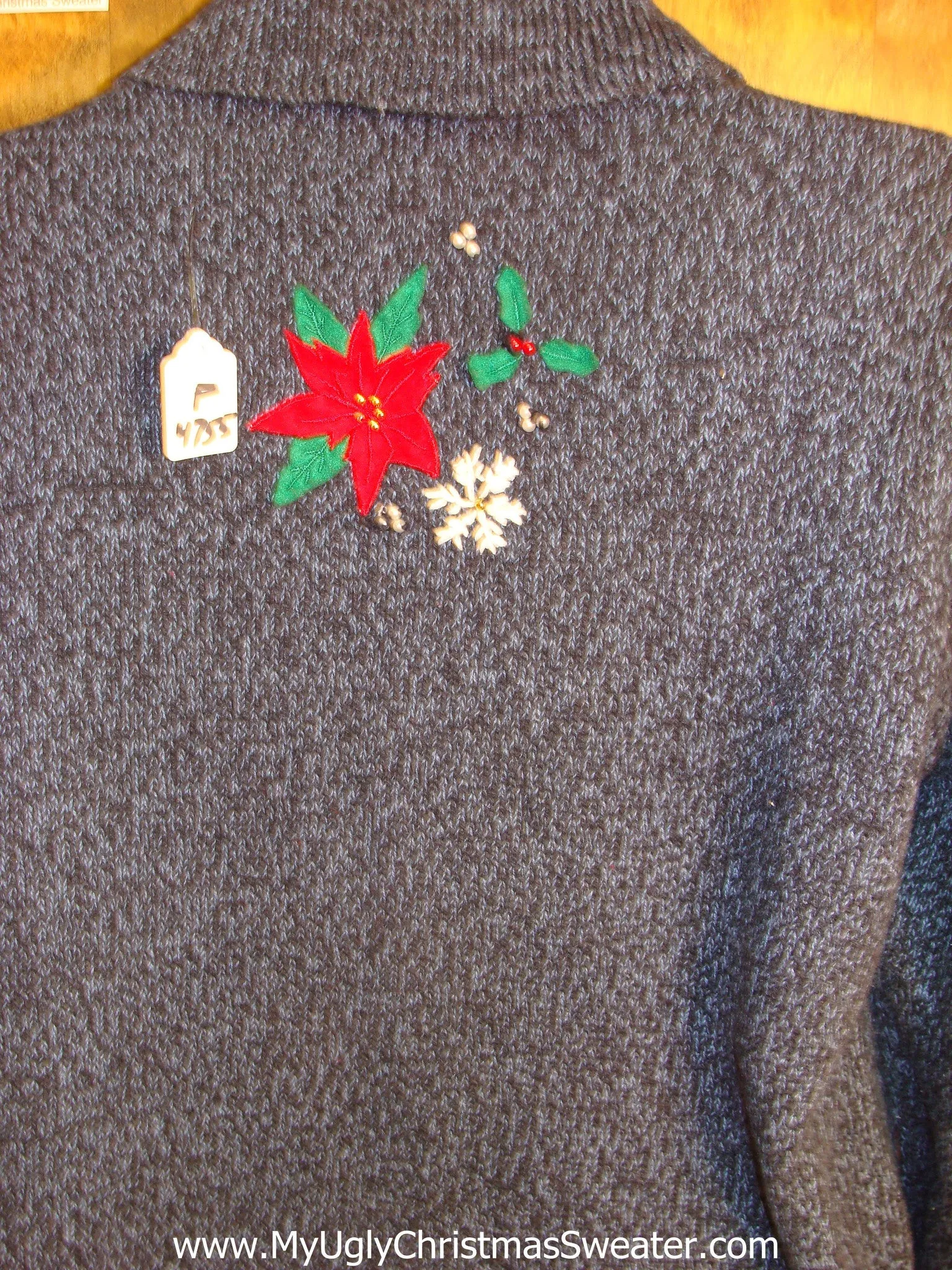 Ribbons and Poinsettias Ugly Christmas Sweater