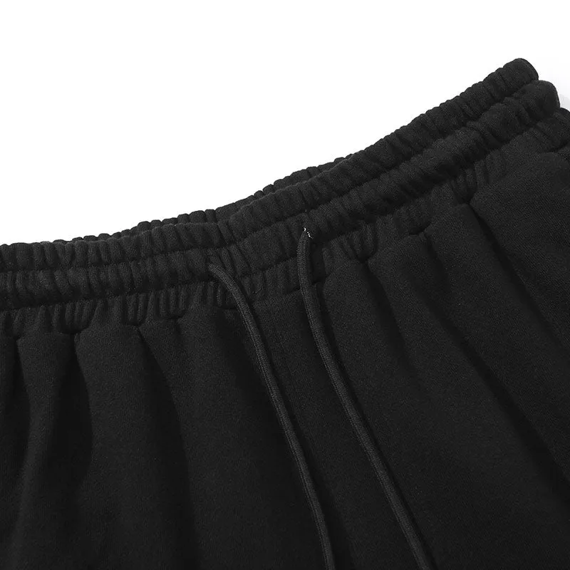 Sports Style Plain Letter Print Jogger Pants