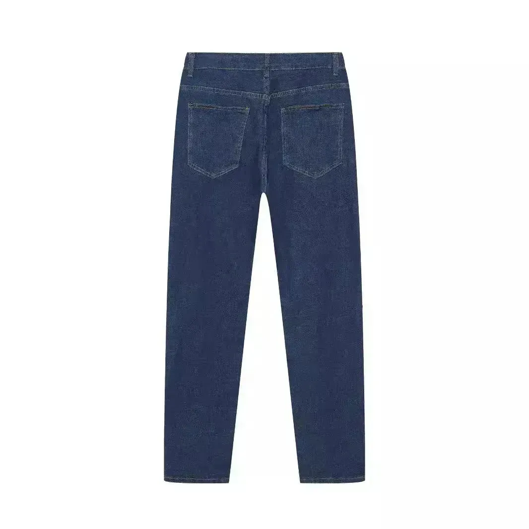 Stretch Denim Men's Pants Skinny Mid Waist jeans men work jeans for men Slim fit Denim pant for men skinny stretchy Denim jeans pant