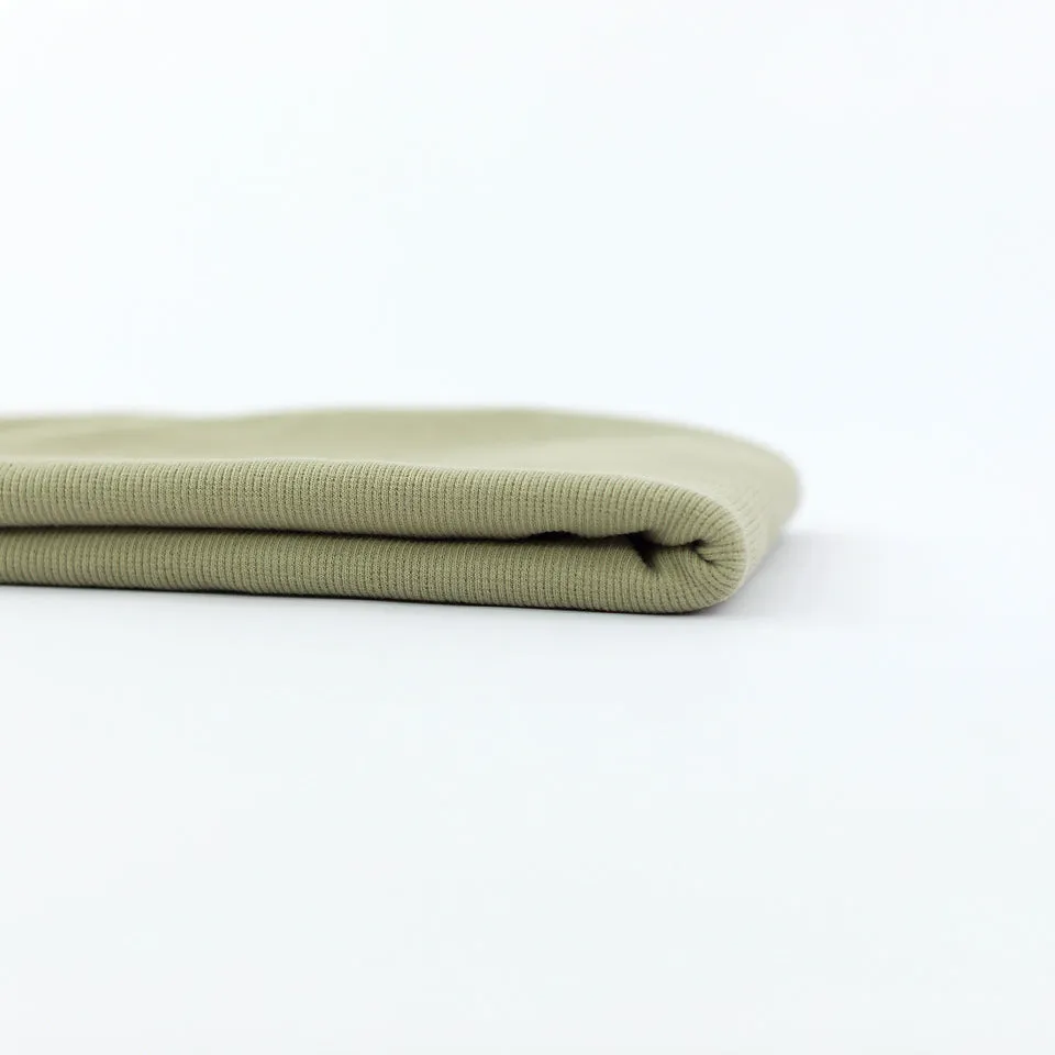 Tea Green Ribbed Knit Fabric by See You At Six, Oeko Tex Class 1 Certified