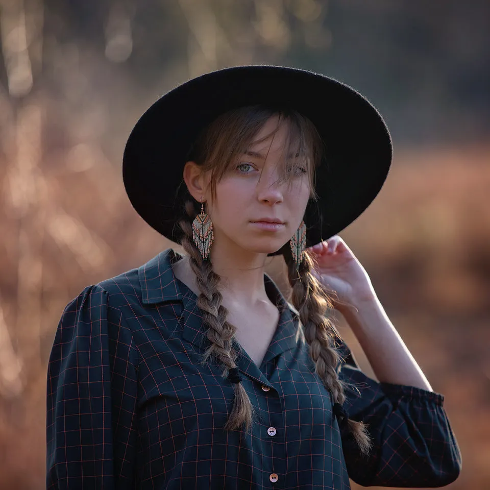 Thin Grid Forest River Viscose Rayon Fabric by See You At Six, Oeko Tex Class 1 Certified