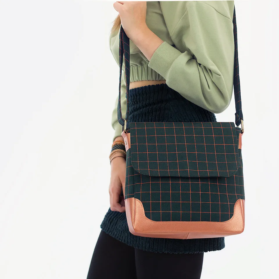 Thin Grid Forest River Viscose Rayon Fabric by See You At Six, Oeko Tex Class 1 Certified