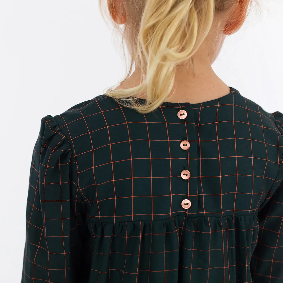 Thin Grid Forest River Viscose Rayon Fabric by See You At Six, Oeko Tex Class 1 Certified