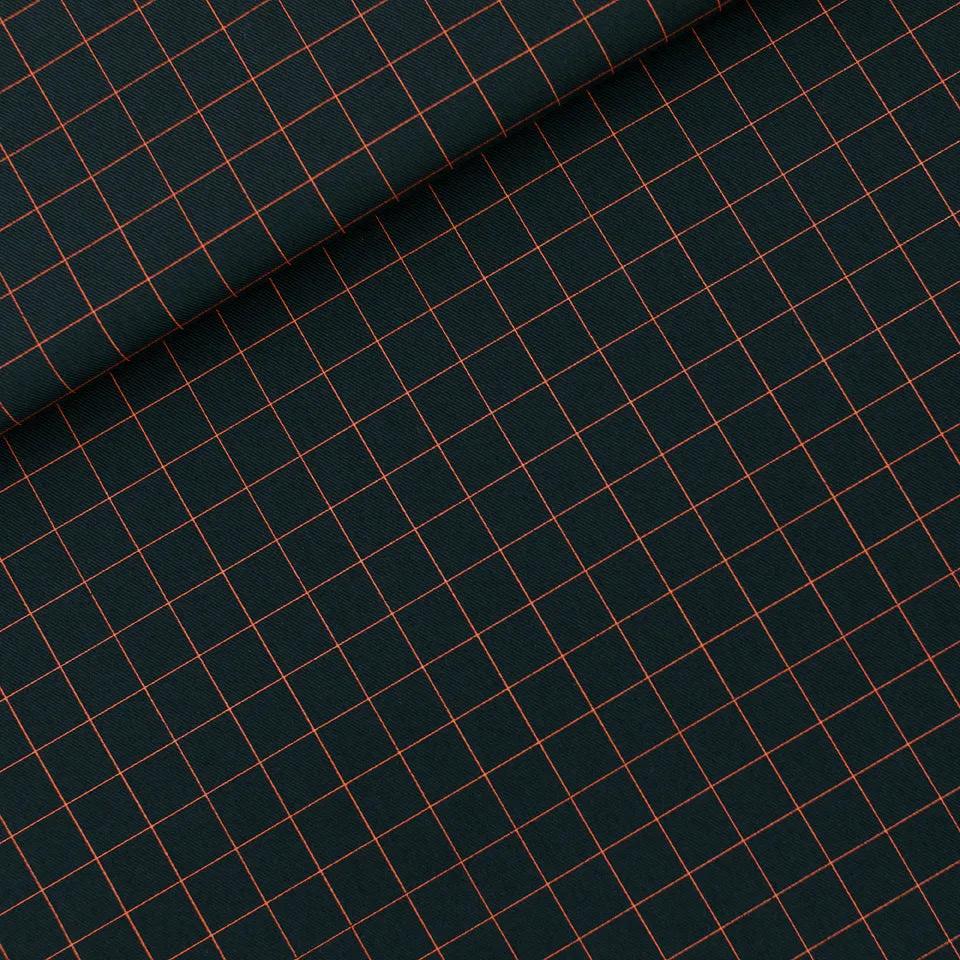 Thin Grid Forest River Viscose Rayon Fabric by See You At Six, Oeko Tex Class 1 Certified