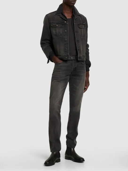Tom Ford   Aged black wash slim fit jeans 