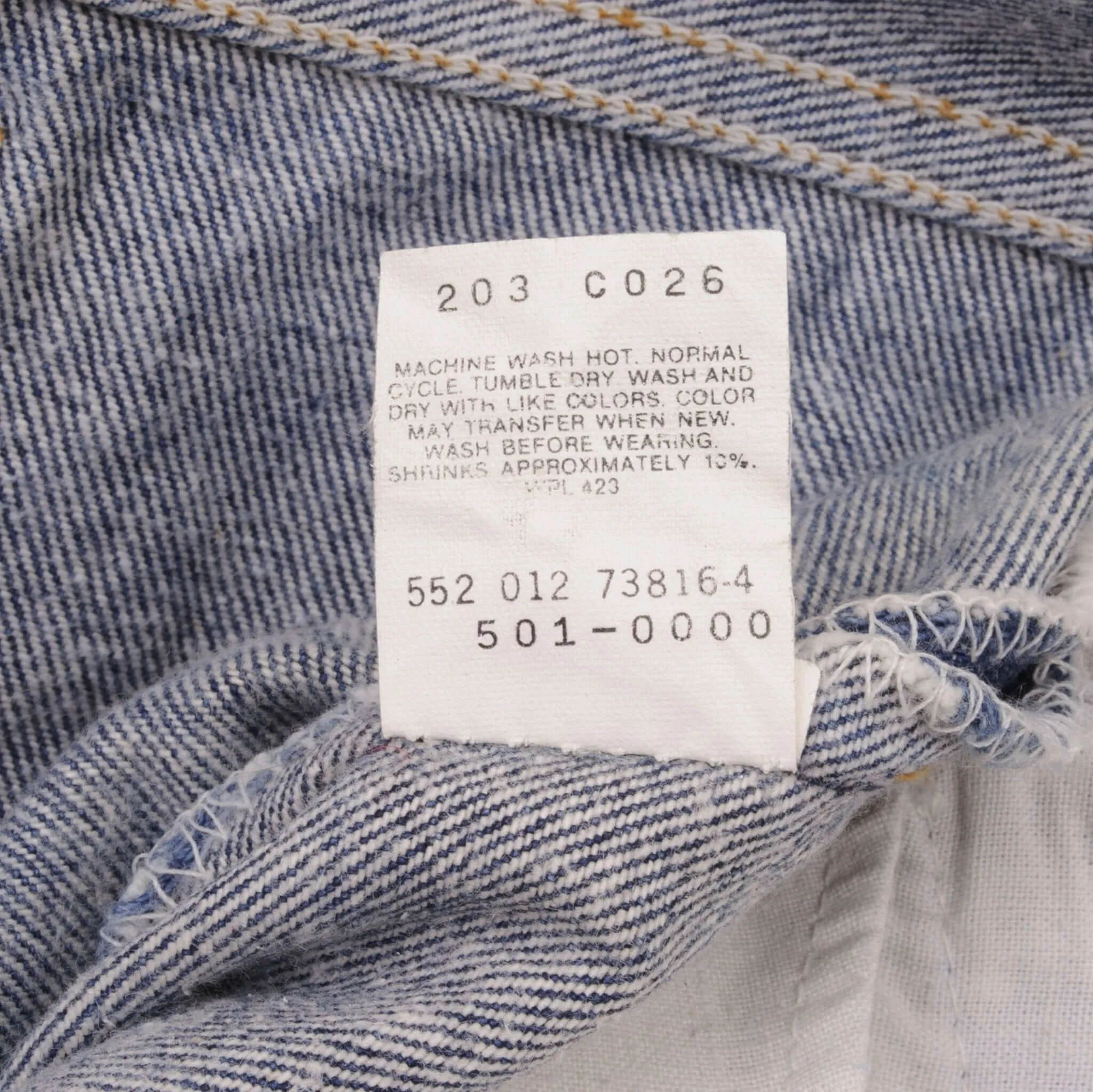 VINTAGE LEVIS 501 JEANS INDIGO 1980S SIZE W38 L29 MADE IN USA