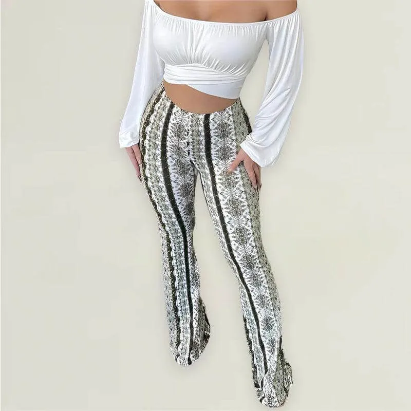 Women's Flared Pants with Cut-Out Detail